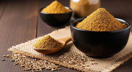 Aromatic Curry Powder and Cumin Seeds for Cooking