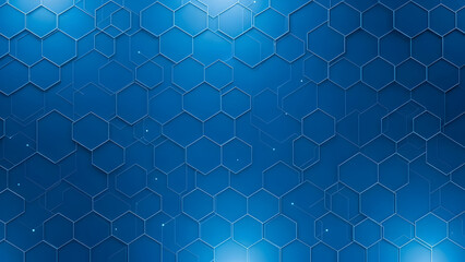Dynamic Blue Hexagonal Pattern, Abstract Design, Digital Art, Modern Background, Vibrant Colors, Geometric Style