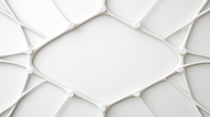 Minimal white organic mesh background with soft nodes and smooth negative space, calm abstract