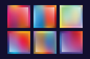 Fototapeta premium Vector illustration of an abstract colorful background set with square pattern banners and light business flyers featuring orange design elements on a blank web template