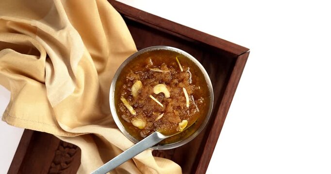 Moong dal halwa is a classic Indian sweet dish made with moong lentils, sugar, ghee and cardamom powder	
