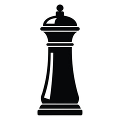 Fototapeta premium Bold black pepper grinder has a bulbous top and a narrow column