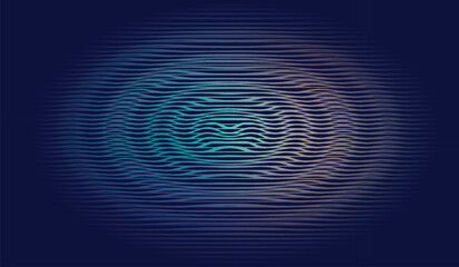 Abstract circular pattern with horizontal lines and subtle color gradients on a dark background