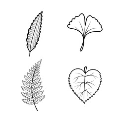 vector set of leaves