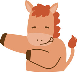 ute Horse Character Illustration for 2026 Year of the Horse, Lunar New Year Zodiac Animal, Chinese Zodiac Cartoon Mascot, Kawaii Horse Clipart, New Year Symbol and Fortune Design