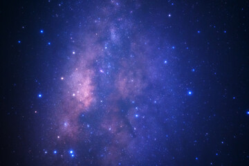 Night sky space background, Starry universe in dark blue sky, Milky way galaxy with stardust field in deep universe
