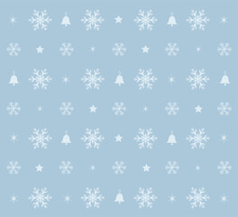 New Year background with snowflakes for winter holiday designs, packaging, greeting cards, covers and posters, marketing material. Vector illustration.