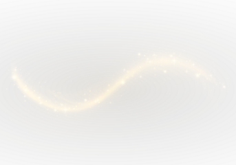 Light wave flows golden line in glowing png with motion and speed. Magical golden dust bokeh. Starts to twist softly while tiny particles twirl along the curves. Smooth swirl drifts outward.