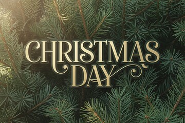 Celebrate a joyful Christmas Day with a festive evergreen background for holiday cards, social media posts, and seasonal marketing campaigns.