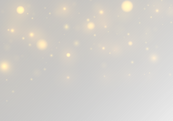 Golden dust sparkles across the bokeh background with soft highlights and glowing flare. Twinkling yellow particles, radiant golden dust, and shimmering blur create a magical Christmas and New Year ef