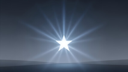 Glowing star emitting bright light in dark, hazy atmosphere creating ethereal and mysterious mood. showing amazing visual quality and appeal.