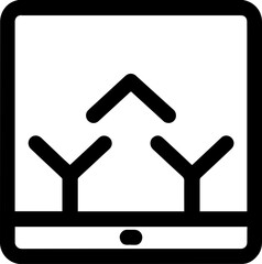 Obraz premium Digital tablet displaying upward trend graph, symbolizing growth and progress in technology and data analysis