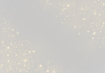 Golden dust png with yellow sparkles glows softly over a transparent background. Christmas light particles, sparks, highlights, and bokeh create magical effects. Ideal for festive overlays and cards.