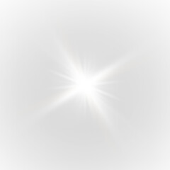 Sparkling star, glowing sun light effect. Glitter magic star sparks on transparent background. Glow effect. Christmas concept. Festive lights. PNG image. © Ole moda