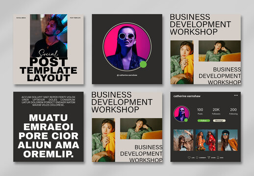 Social Media Post Template Layout