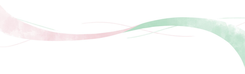 波や風を想起させるライン水彩素材パステルなピンクと黄緑