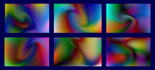 Vibrant abstract gradient backgrounds with flowing colorful smooth textures in a grid layout
