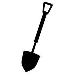 Isolated wooden handle metal shovel and spade gardening equipment tool on white background