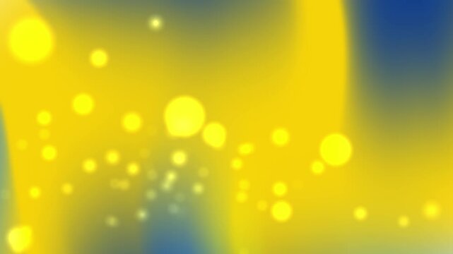 Abstract animated background with glowing blue yellow gradient, soft blurred lights, sparkling particles, and smooth dreamy motion ideal for modern graphic, illustration, and creative design projects
