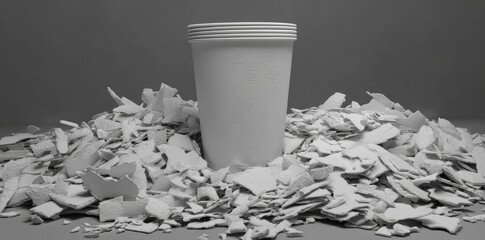 The demolition of an eco-friendly cup into pieces promotes the adoption of sustainable practices in managing waste