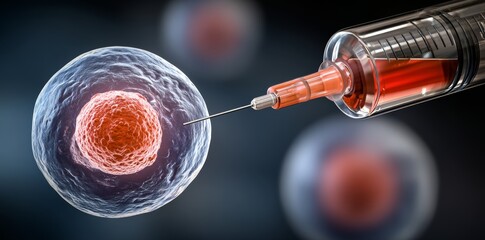 Within a laboratory context, scientists leverage a syringe to conduct in-depth analyses of blood cells, illustrating the most recent developments in medical science