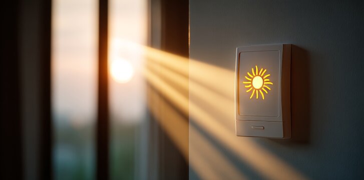 During the evening, the cozy living space is made warm and welcoming by the light that is projected by a smart device