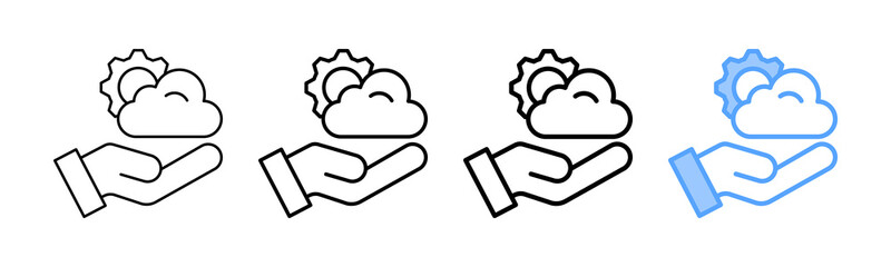 Cloud Service Icon Different Style Outline Collection Set 