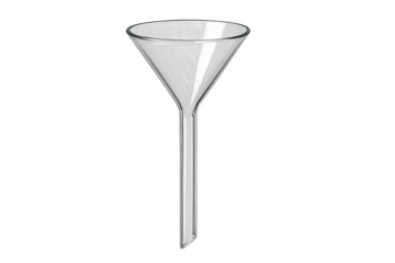 Glass funnel, essential laboratory equipment for transferring liquids and filtering substances in chemistry and scientific research