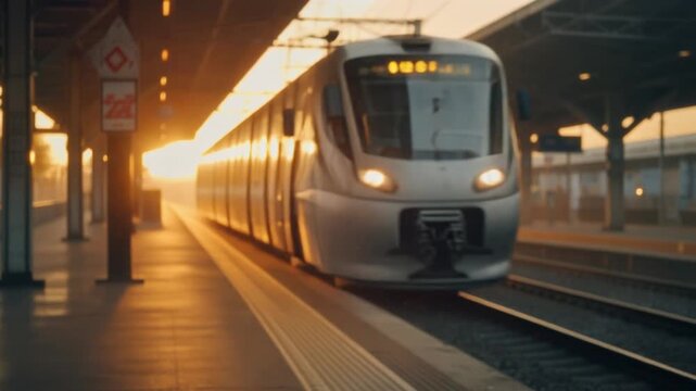 Cinematic Golden Hour Railway Platform