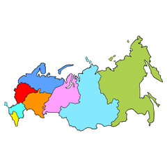 Russia map illustration hand drawn isolated vector