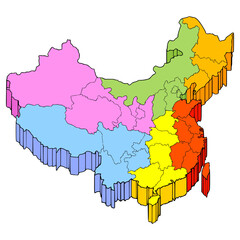China map illustration hand drawn isolated vector