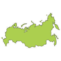 Russia map illustration hand drawn isolated vector