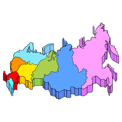 Russia map illustration hand drawn isolated vector