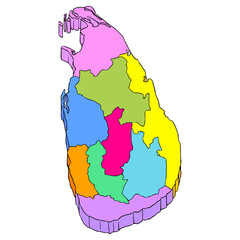 Sri Lanka map illustration hand drawn isolated vector
