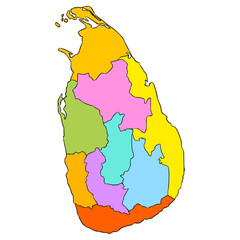 Sri Lanka map illustration hand drawn isolated vector