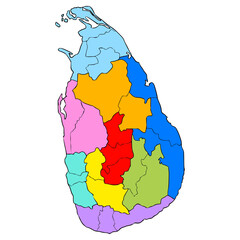 Sri Lanka map illustration hand drawn isolated vector