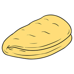 flat bread illustration hand drawn isolated vector