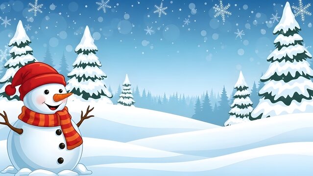 A cheerful snowman invites you to a delightful winter wonderland adventure this holiday season.