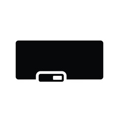 Obraz premium A simple black rectangle with a white switch on a dark background, representing a toggle or power button icon