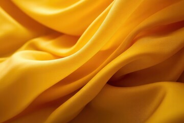 Obraz premium Yellow fabric with smooth texture and elegant folds in golden color