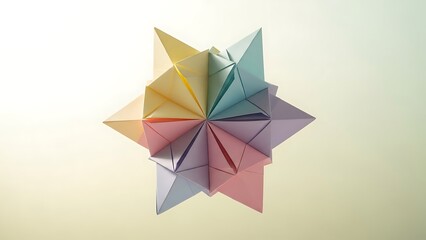 Colorful Origami Star Folded from Vibrant Paper.
