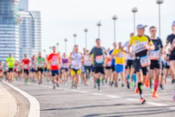 Fototapeta premium marathon runners in the city.sport background
