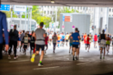 marathon runners in the city.sport background