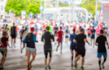 marathon runners in the city.sport background