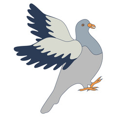 Pigeon Cartoon Character. Isolated Vector Illustration.