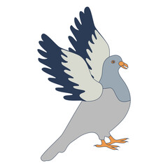 Pigeon Cartoon Character. Isolated Vector Illustration.