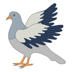 Pigeon Cartoon Character. Isolated Vector Illustration.