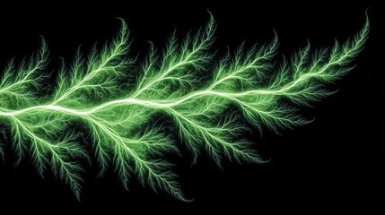 Glowing Tree-Like Fractal Pattern with Branching Symmetry on Black Background Representing Recursive Growth, Complexity, and Self-Similarity