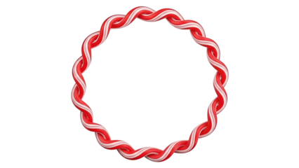Twisted red and white candy cane border frame