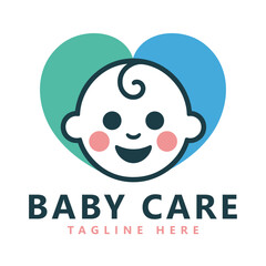 Baby happy logo vector template